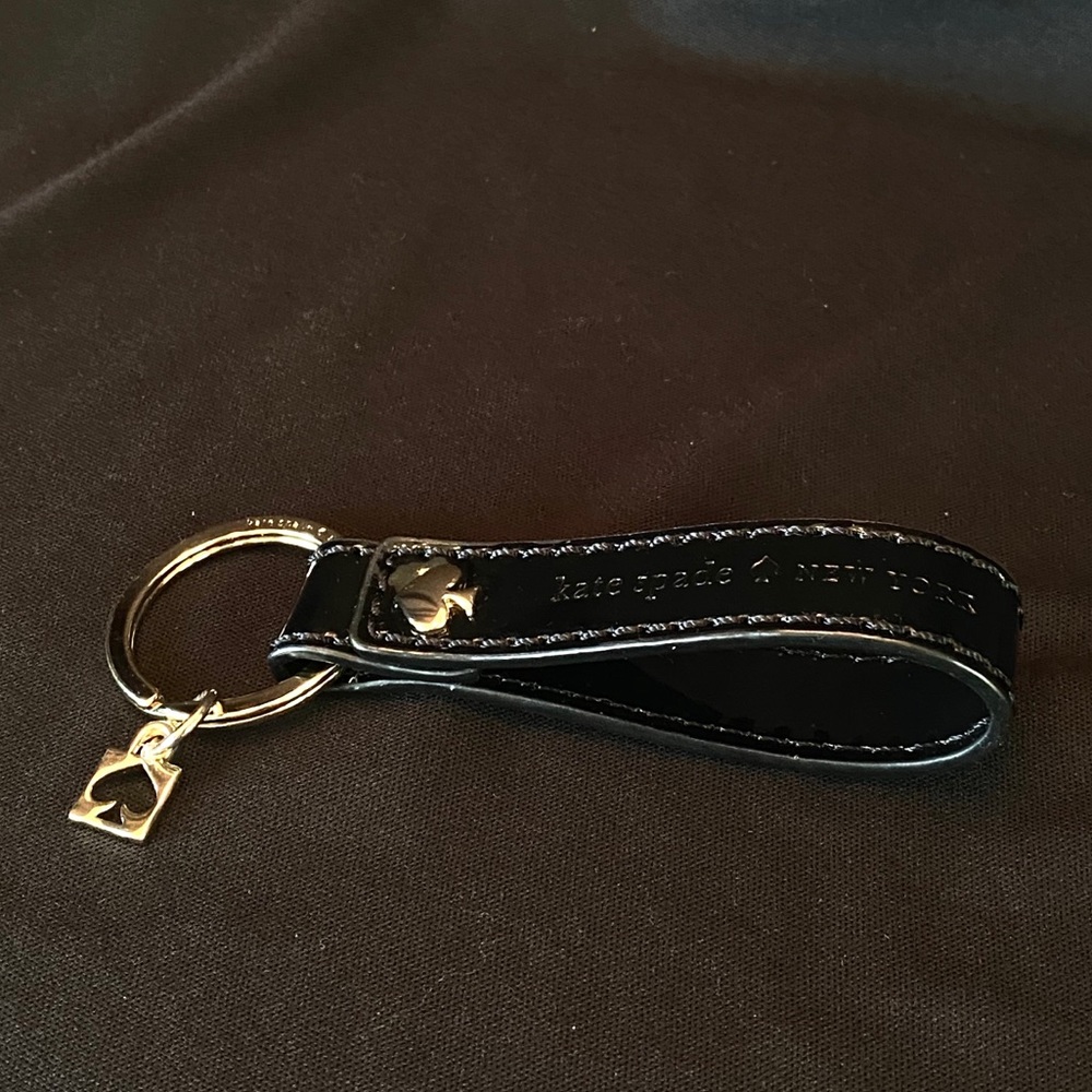 Kate Spade Black Leather Keychain